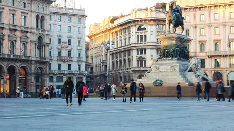 Duomo milano square timelapse Stock Footage 71649277