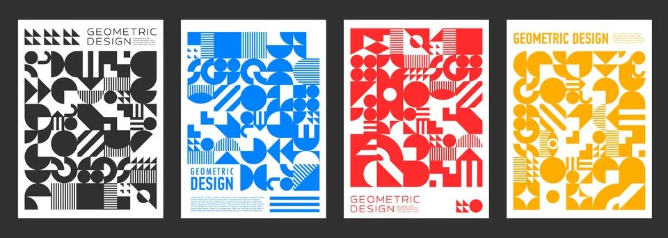 Duotone abstract modern geometric pattern posters Stock Illustration