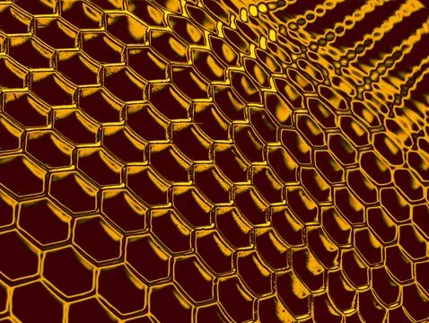 Duotone Amber Honeycomb Pattern Texture, Golden Hexagonal Abstract Background Stock Illustration