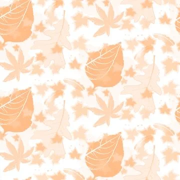 Duotone Autumn Seamless Pattern Background Stock Illustration