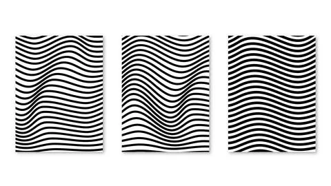 Duotone background. Set of layout with wavy line. Minimalist design Stock Illustration