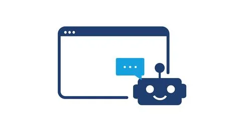 Duotone blue chatbot icon Stock Illustration