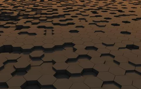 Duotone hexagon 3D background texture. 3d rendering illustration. Futuristic  Stock Illustration