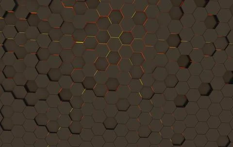 Duotone hexagon 3D background texture. 3d rendering illustration. Futuristic  Stock Illustration