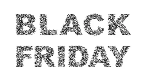 A duple flock of flying birds forms the words BLACK FRIDAY. Stock Footage 58147153