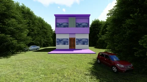 Duplex building with Car Stock-Footage 341274610