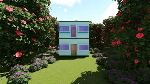 Duplex Building with nature Stock Footage 341274608
