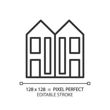 Duplex pixel perfect linear icon Stock Illustration
