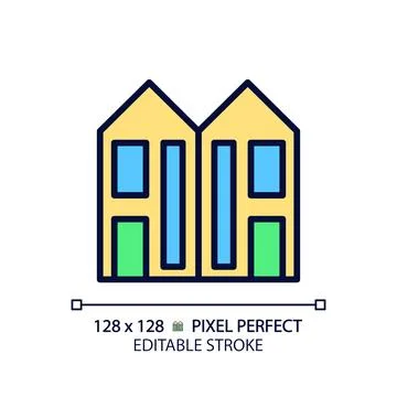 Duplex pixel perfect RGB color icon Stock Illustration