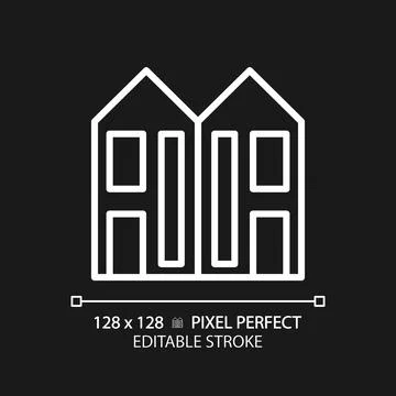 Duplex pixel perfect white linear icon for dark theme Stock Illustration