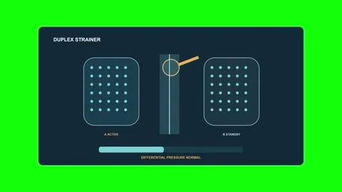 Duplex Strainer Differential Pressure Normal Green Screen Overlay Stock Footage 344395855