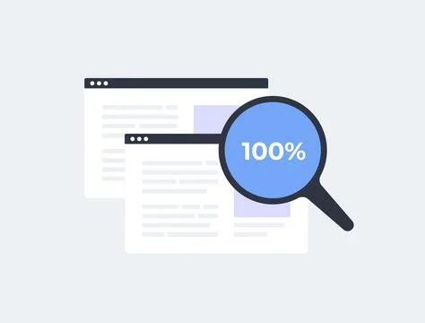 Duplicate content detection SEO optimization as sites fix copied website pages Stock Illustration