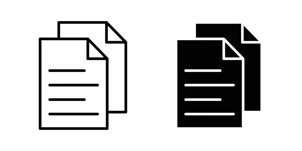 Duplicate icon illustration. Pixel perfect vector graphics Stock Illustration