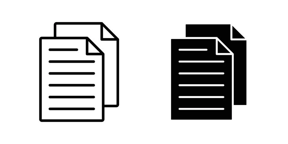 Duplicate icon symbol  illustration bundle in black colour Illustrazione stock