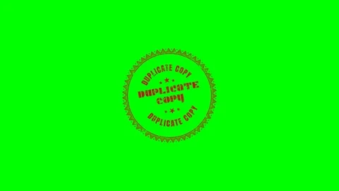 Duplicate Rubber Stamp Green Screen Stock Footage 320276316