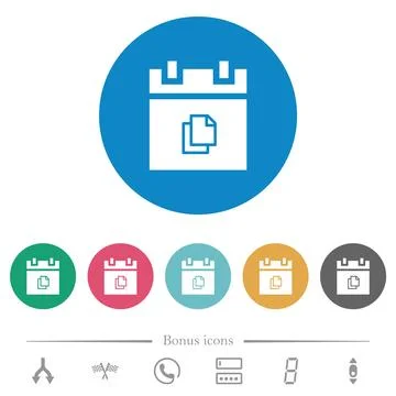 Duplicate schedule item flat round icons Stock Illustration