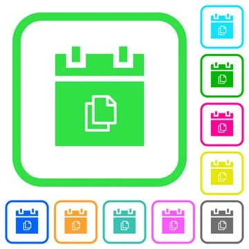 Duplicate schedule item vivid colored flat icons Illustrazione stock