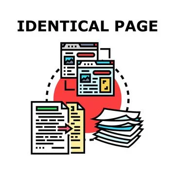 Duplicating content creating multiple identical pages 库存插图