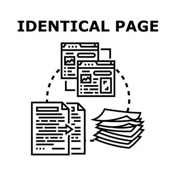 Duplicating content creating multiple identical pages Illustrazione stock