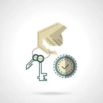 Duplication of keys flat color vector icon Stock Illustration