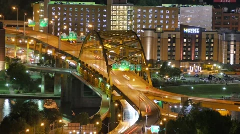 For Duquesne Bridge Timelapse Stock Footage 54759690
