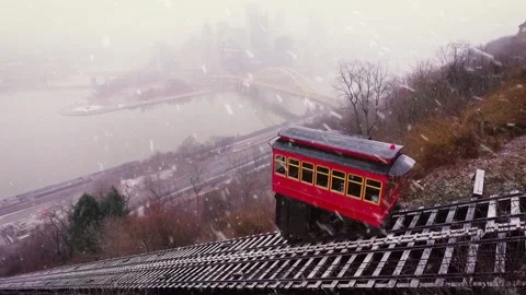 Duquesne Incline winter Stock Footage 283681978