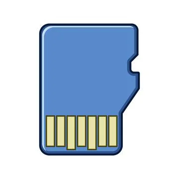 Durability microsd card cartoon vector illustration Stock Illustration