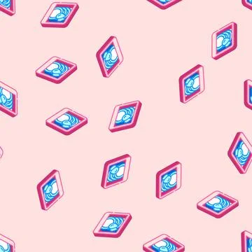 Durability strong label product caution isometric icon seamless pattern Stock Illustration