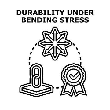 Durability under bending stress testing concept Stock Illustration