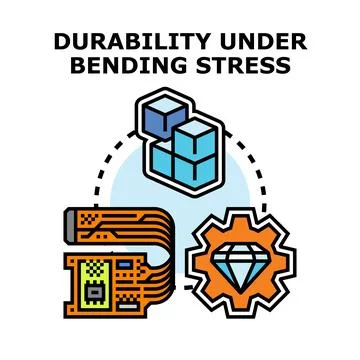 Durability under bending stress vector concept Stock Illustration