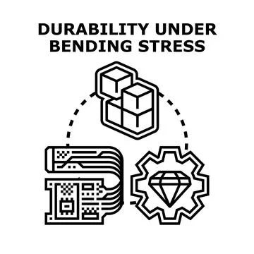 Durability under bending stress vector concept Stock Illustration