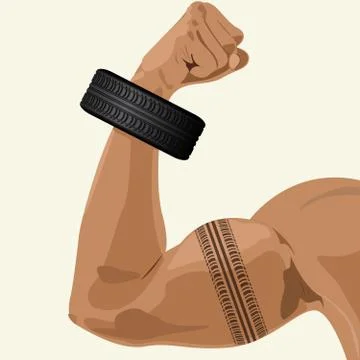 Durable and Strong Tire Stock Illustration