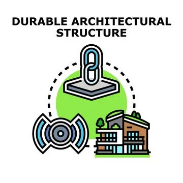 Durable architectural structure concept with modern building Stock Illustration