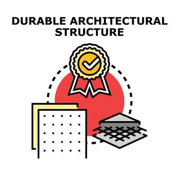 Durable architectural structure quality and reliability concept Stock Illustration