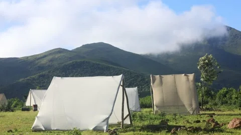 Durable Army Camping Tents Timelapse Stock Footage 291390458