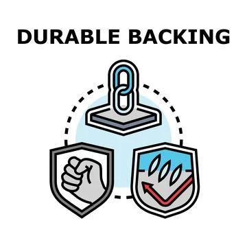 Durable backing resisting impact and moisture icon Stock Illustration