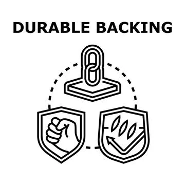 Durable backing resisting impact and moisture icon Stock Illustration