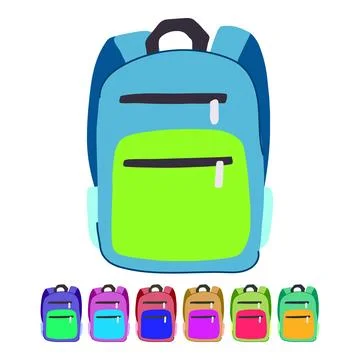 Durable backpack vector cartoon graphic Stock Illustration