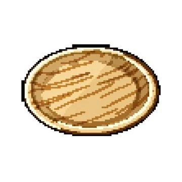 Durable bamboo plate pixel art vector illustration Stock Illustration