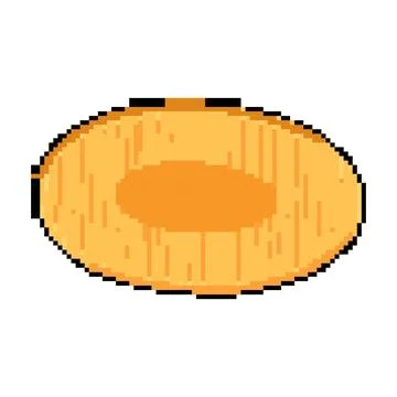 Durable bamboo plate pixel art vector illustration Stock Illustration