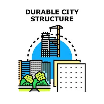 Durable city structure planning and urban development concept Stock Illustration