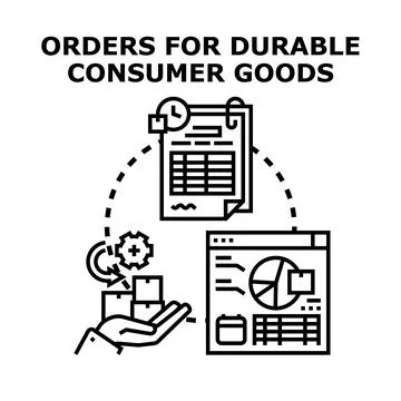 Durable consumer goods orders and delivery process tracking Stock Illustration