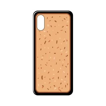 Durable cork phone case cartoon vector illustration Stock Illustration