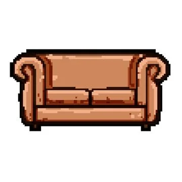 Durable couch leather pixel art vector illustration Illustrazione stock