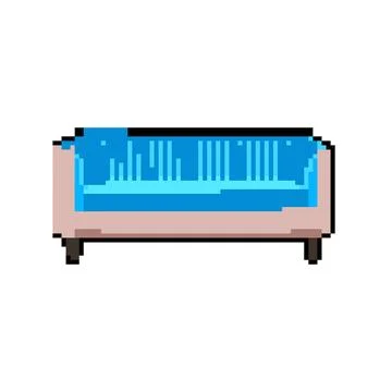 Durable couch leather pixel art vector illustration Illustrazione stock