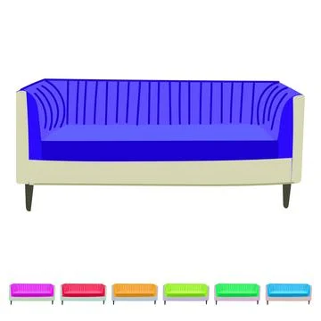 Durable couch leather vector cartoon graphic Stock Illustration