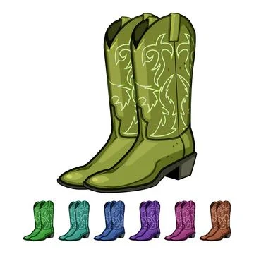 Durable cowboy boots cartoon vector graphic Stock Illustration