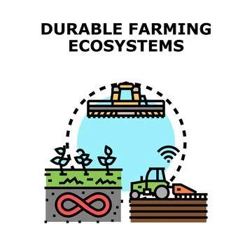 Durable farming ecosystems vector illustration concept Stock Illustration