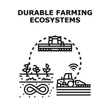 Durable farming ecosystems vector illustration concept Stock Illustration