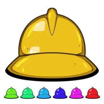 Durable firefighter helmet cartoon vector graphic Stock Illustration